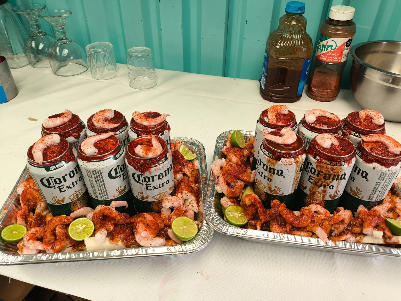 Cubetazo con camarón al tajín